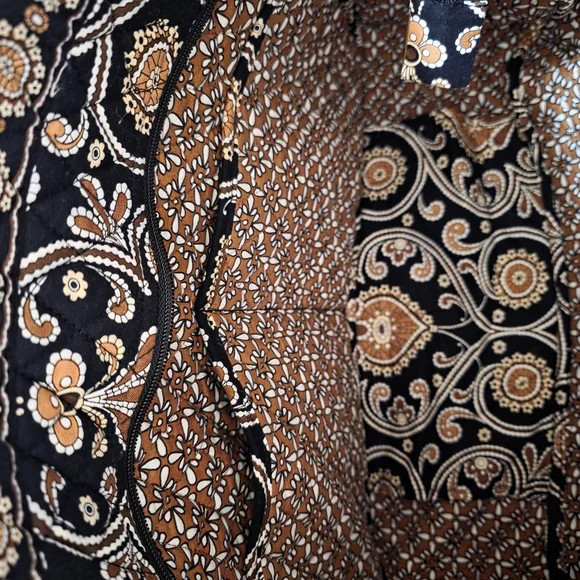 Vera Bradley Gold and Black Floral Tote Bag - Picture 5 of 5